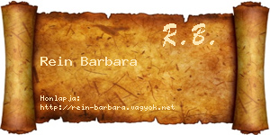 Rein Barbara névjegykártya